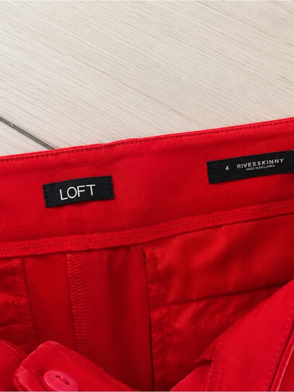 LOFT Riviera Pants Size 4 Red Ankle Career Stretch Dress Pants - Picture 4 of 5